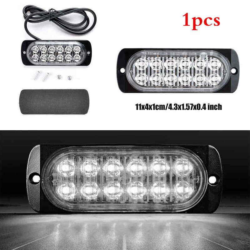 Anti-collision car LED Light DC 12V 36W Car turn signal light White 12LED Car Light Protective Pad Car decoration