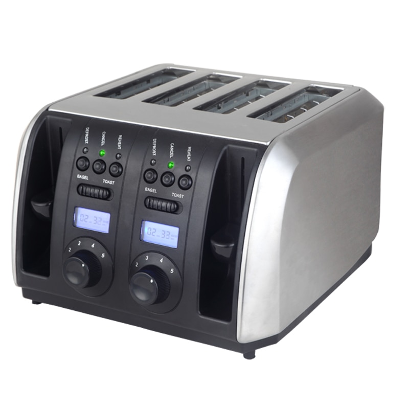 Commercial Toaster 4pcs LED display toasters oven baking kitchen appliances breakfast bread sandwich maker fast safety