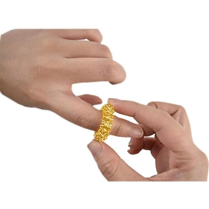 Spiky Sensory Finger Rings Stress Relief Massager Toy Finger Stress Relief Sensory Toys Rings Spiky Anxiety Finger G3B7