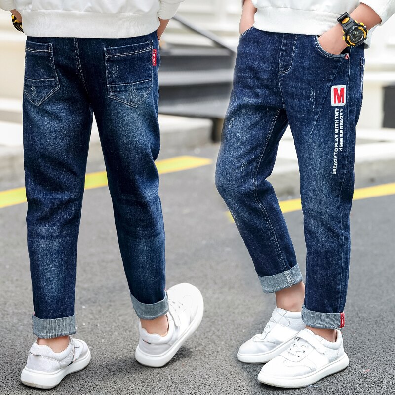 DIIMUU Spring Autumn Kids Boys Clothes Jeans Bottoms Children Boy Denim Long Pants Clothing Slim fit Trousers