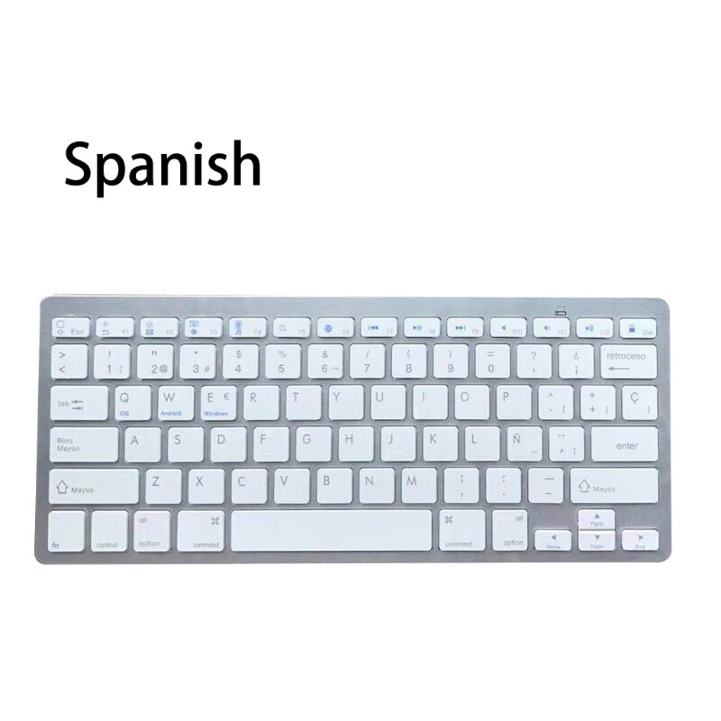 Russisch/Spaans/Koreaanse Bluetooth Wireless Keyboard Voor Tablet/Laptop/Smartphone: Spanish