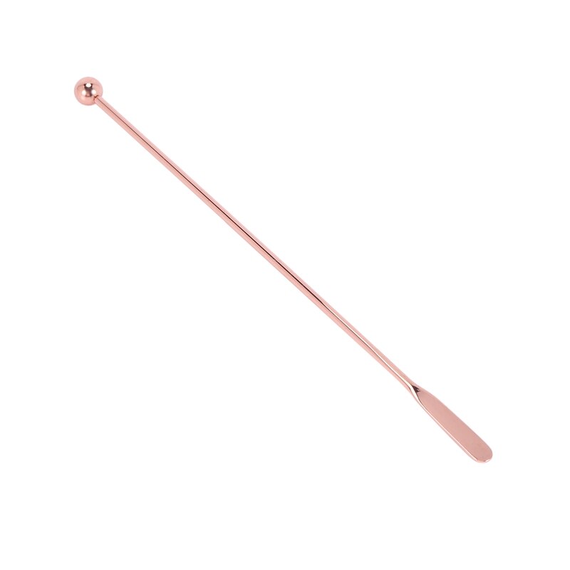 5Pcs Stainless Steel Stirrer Beverage Stirrers Stir Cocktail Swizzle Stick-Rose Gold-Straight Bar,19Cm