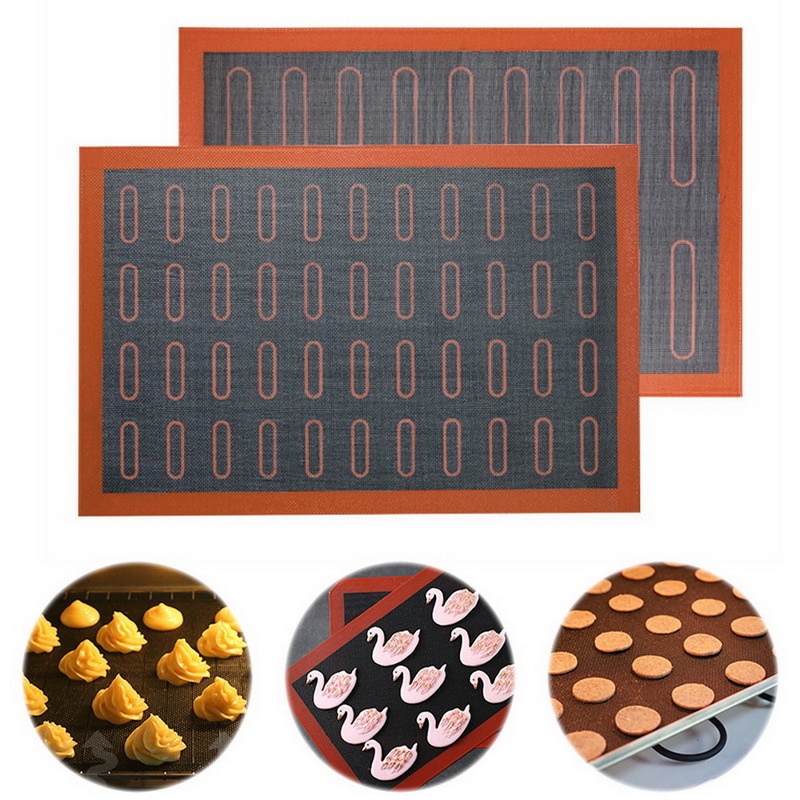 Nonstick bagemåtte varmebestandig ovnplade til kage / brød / / kiks / puff / eclair perforeret værktøj til silikone wienerbrød