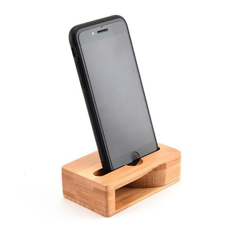 Universal bamboo phone sound amplifier, mobile phone holder stand, cell phone speaker