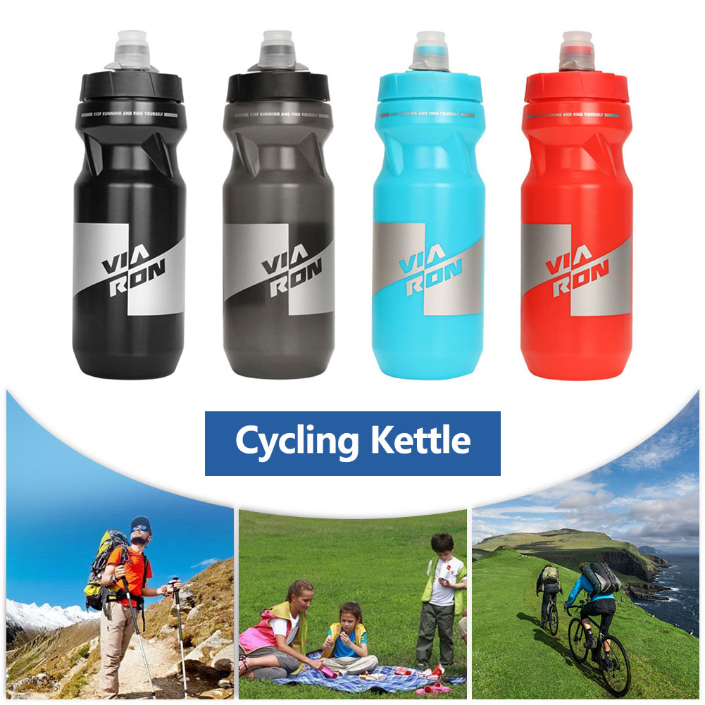 Botella de agua deportiva exprimible 610 ml 21 oz BPA tapa para empujar-tirar libre para deportes al aire libre Fitness ciclismo senderismo botella de cuatro colores
