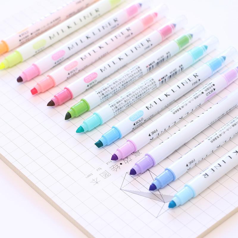 Adeeing 12 Pcs Double Head Nite Writer Pen Marking Pen School Office Supplies double head Nite Writer Pen QCKr57