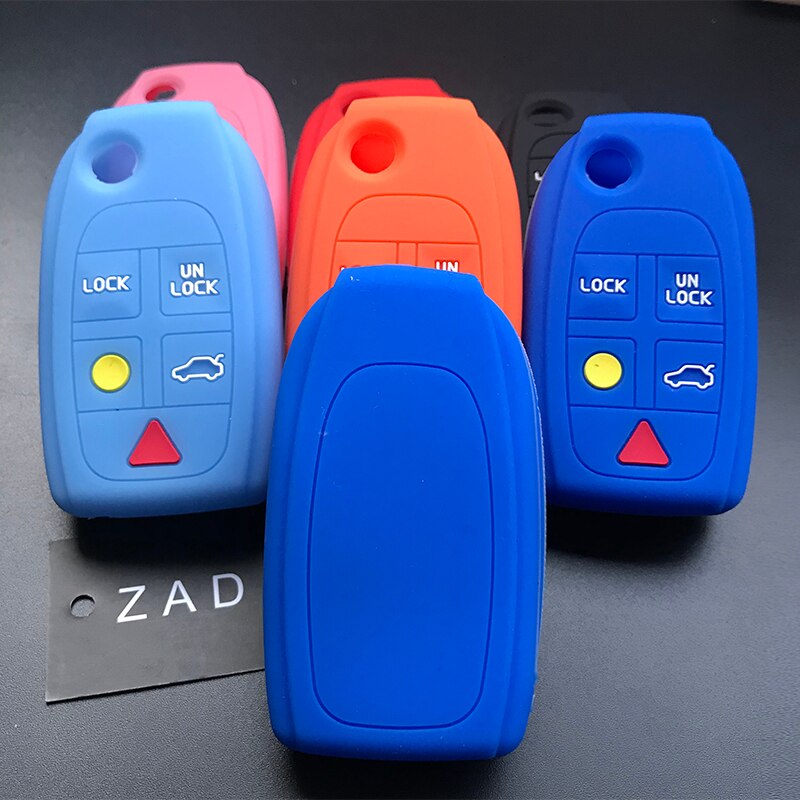 ZAD-funda de silicona para llave de coche, funda protectora para Volvo S80 S60 V70 XC70 XC90 D05 plegable, abatible, 5 botones, mando a distancia