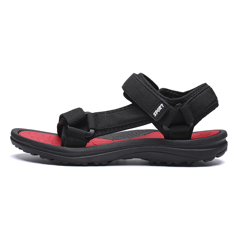 Sandalias blandas clásicas para hombre, sandalias de verano cómodas para hombre, sandalias de verano suaves para hombre: Rojo / 10