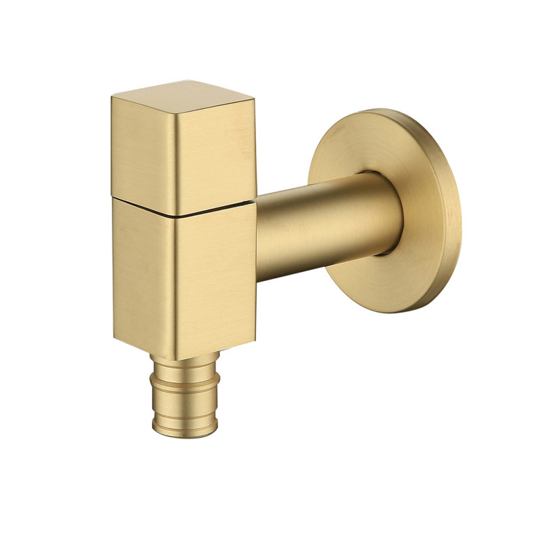 Brushed Gold Faucet Wall 1/2 Washing Machine Tap Outdoor Mop Sink Bibcock Brass Bathroom Kran Laundry Water Grifo WC Accessories: Brushed Gold B