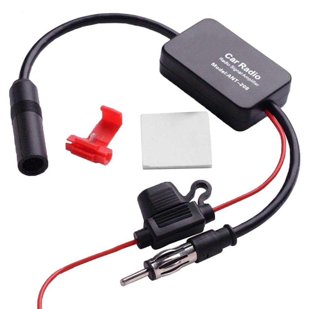 AMPLIFICADOR DE señal FM Anti-interferencia, antena de Metal para coche, Radio Universal, amplificador FM para coche Universal, 12V: 2
