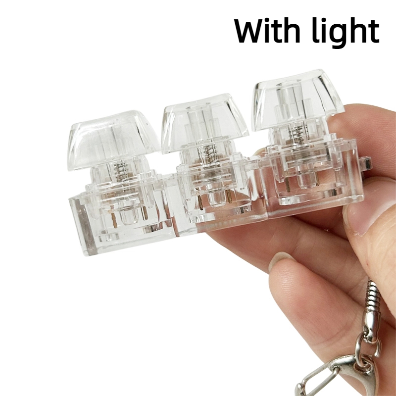 4/9 Toetsen Mechanische Toetsenbord As Tester LED Toetsenbord Sleutel Speelgoed Stress DIY Knop Keycap Fidget Sleutelhanger Speelgoed