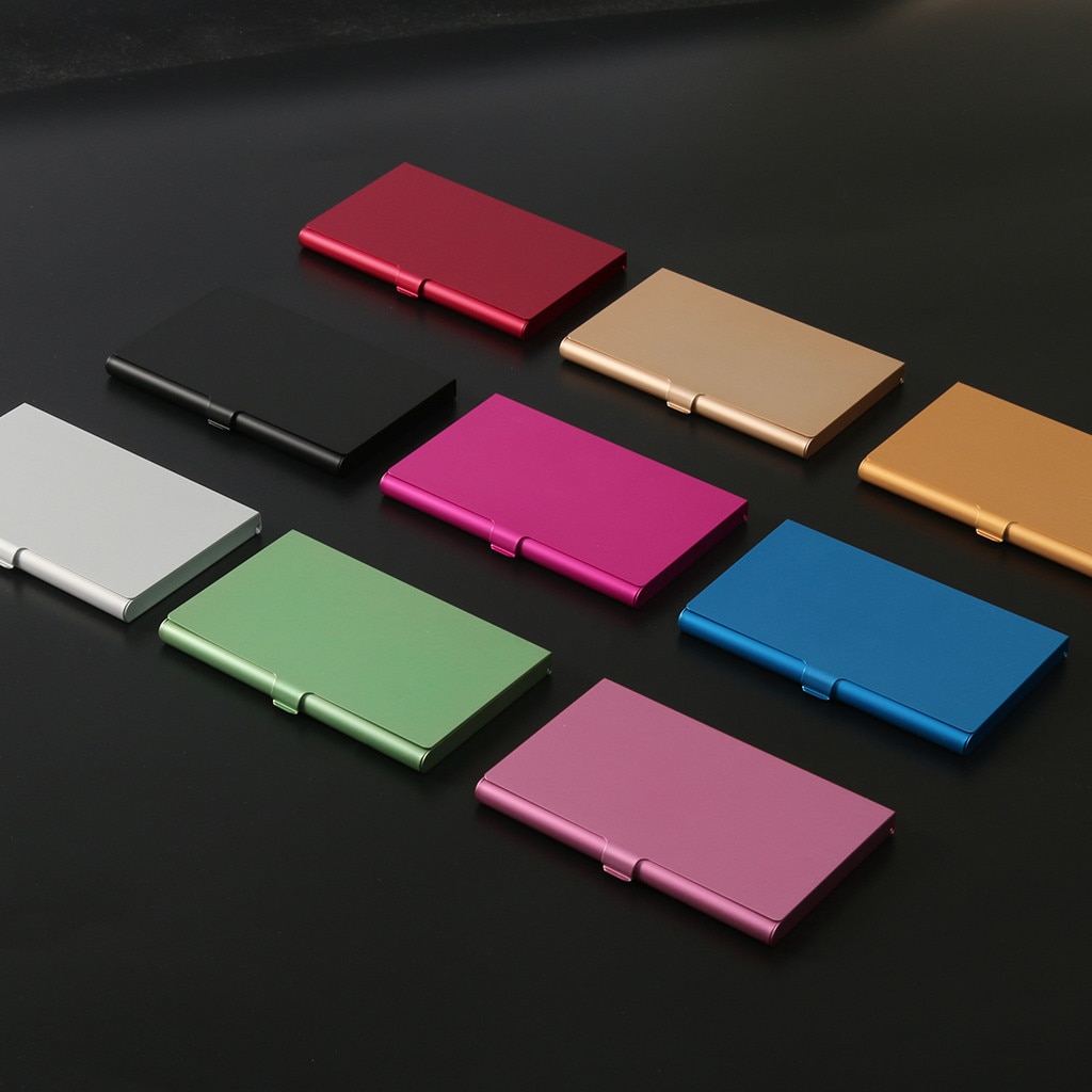 Casual Business Card Case Stainless Steel Aluminum Holder Metal Box Cover Credit Business Card Holder Metal Wallet D2