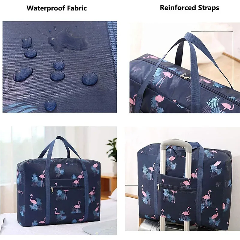 Bolsas de viaje plegables, bolsa de nailon de gran capacidad, equipaje, bolsos impermeables, almacenamiento de viaje para hombres y mujeres, organizador de embalaje de ropa