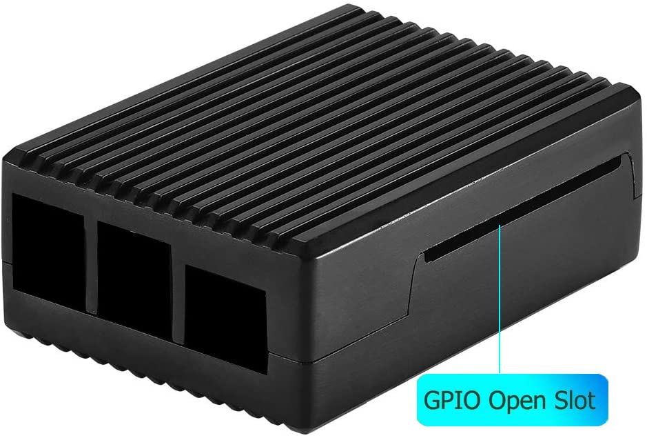 Iuniker lampone pi Caso 4 del Metallo di CNC con Dissipatore di Calore senza Ventola di Raffreddamento per lampone pi 4B (W-Nero)