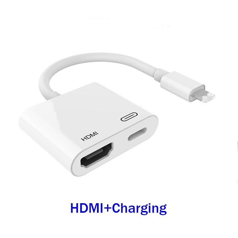 HDMI Adapter for lightning to AV HDMI/HDTV TV Digital USB Cable Adapter for iphone 8 X ios 14 for iphonr otg HDMI Cable Adapter: 2in1