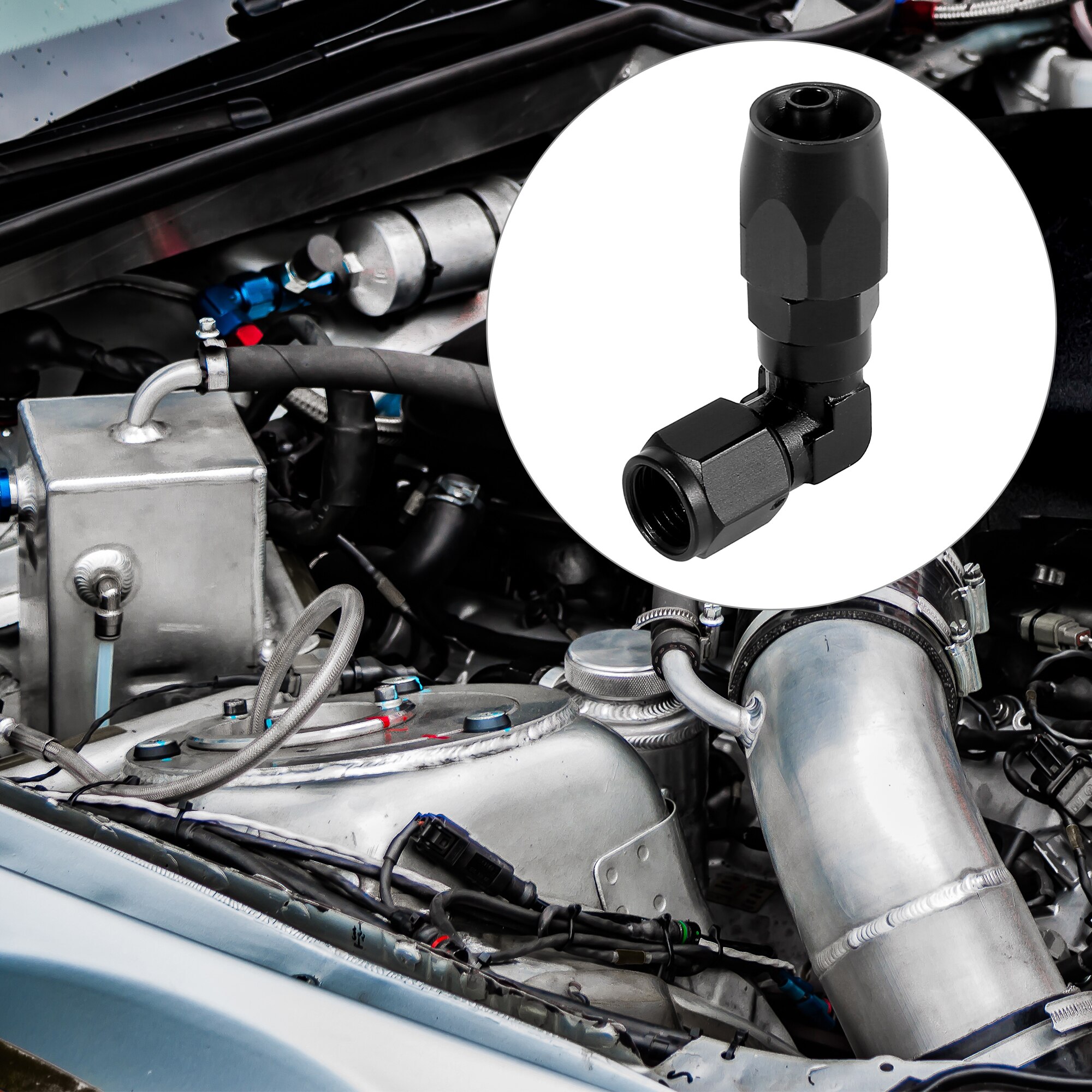 X Autohaux AN4 90 Graden Vrouwelijke Swivel Koppeling 90 Graden Slang Union 6061 Aluminium Brandstof Lijn Auto Stookolie hose End Fitting