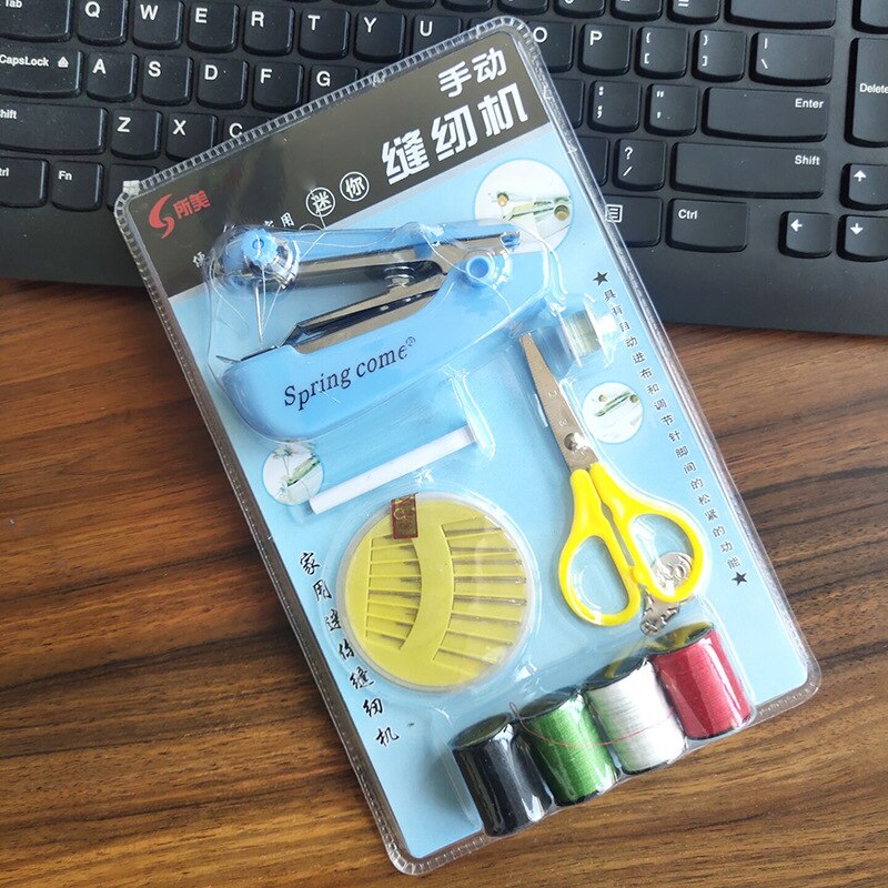 Portable Mini Manual Sewing Machine Travel Portable Sewing Tools Home Tailoring Machine Handy Needlework Tool Home Accessories: A