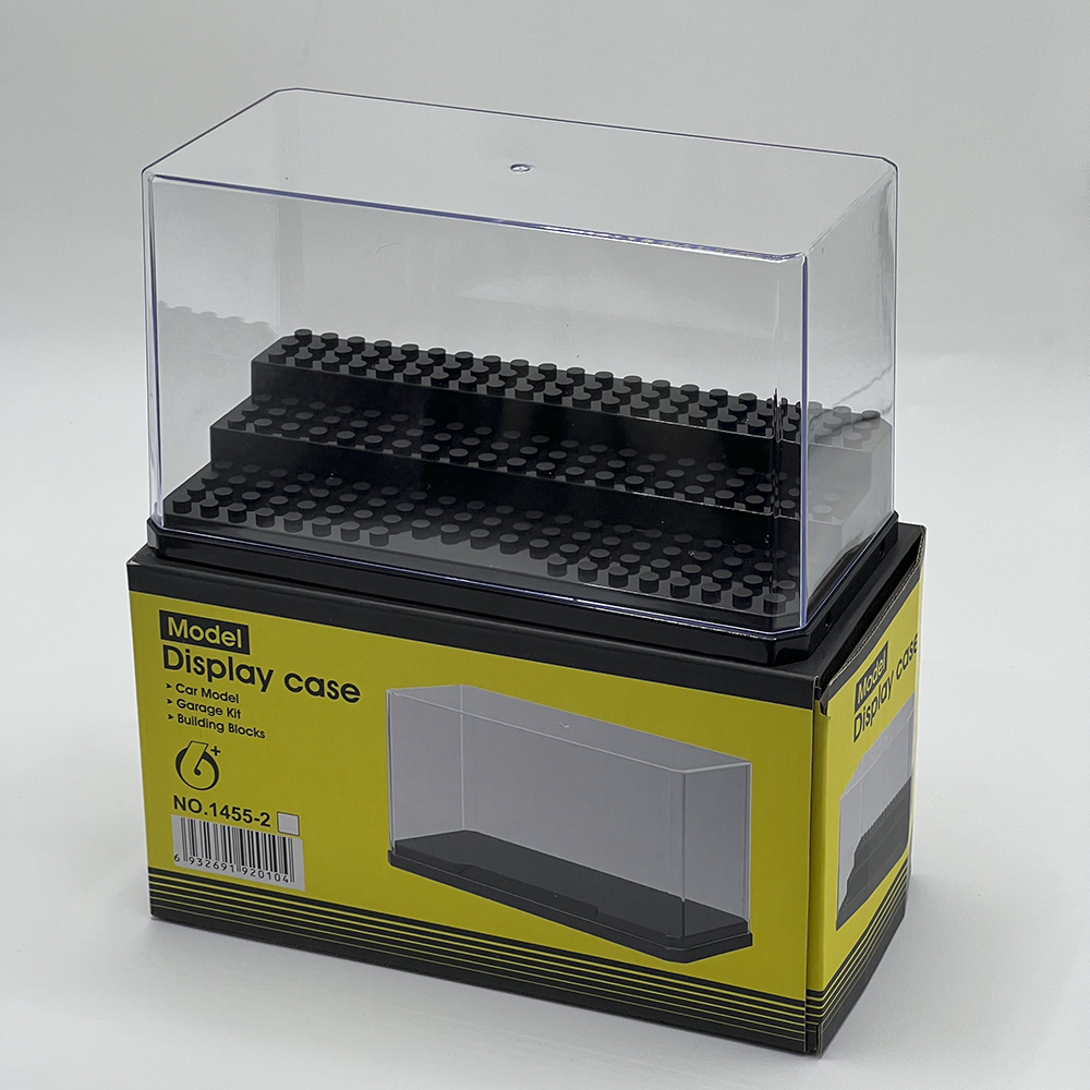 Staubdichte Acryl Mini Figur Modell Sammlung Anzeige Kasten Baustein Lagerung Plexiglas Vitrine: Hellgrau