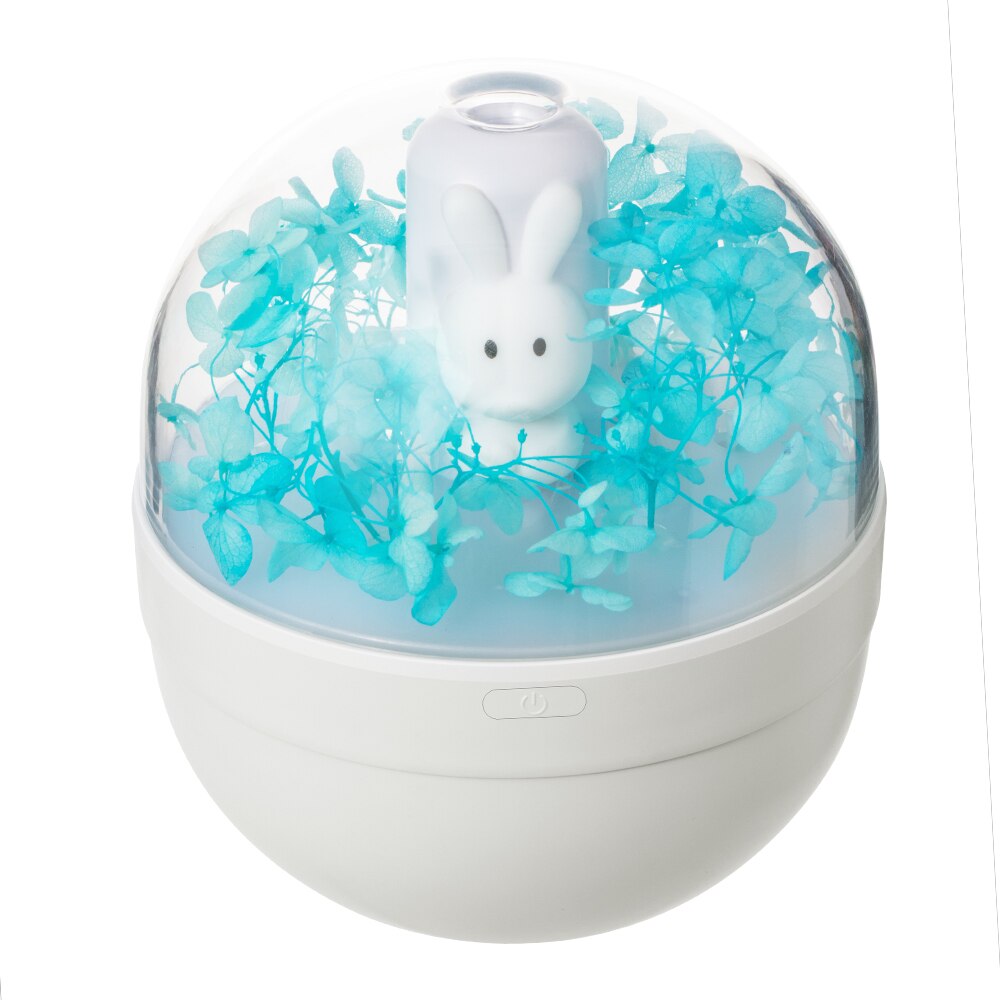 Sød kanin trådløs luftfugter ultralyd usb aroma difusor humidificador med romantisk farve aromaterapi lampe til hjemmet: Blå