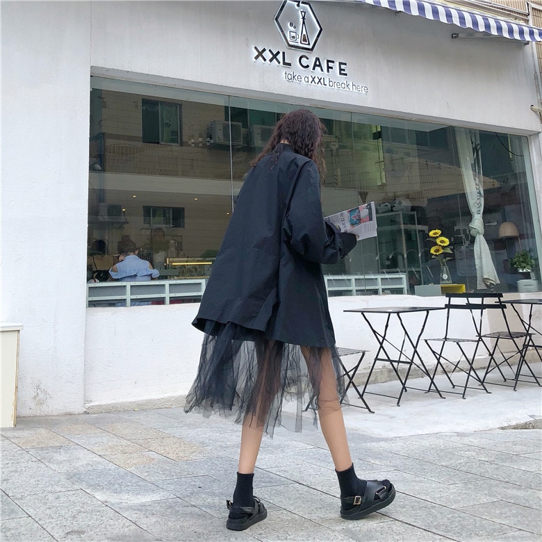 SuperAen estilo coreano camisa de las mujeres de algodón casual salvaje de blusas Mujer primavera costura de malla de ropa de las mujeres