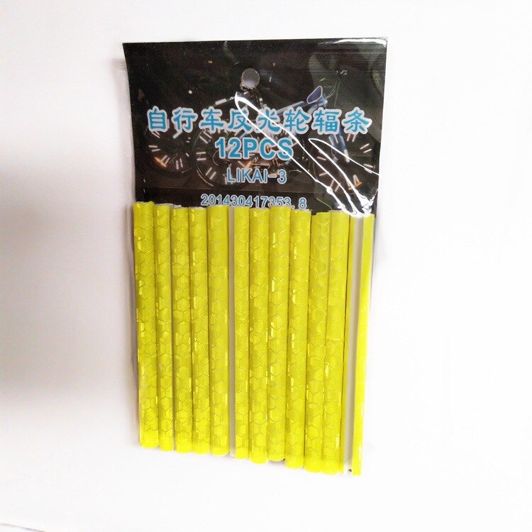 Bicycle Lights Wheel Rim Spoke Clip Tube Safety Warning Light Cycling Bike Strip Reflective Reflector Bicycle Accessories: Yellow