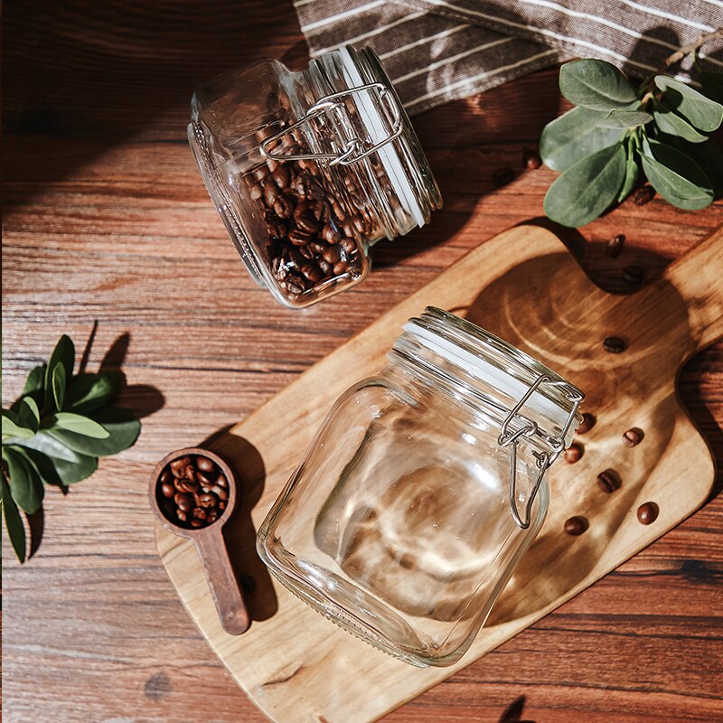 Food Coffee Beans Storage Bottles &amp; Jars with Cover Glass Vacuum Sealed Tank Press Exhaust Glass Box Stockpile Jars With Lids