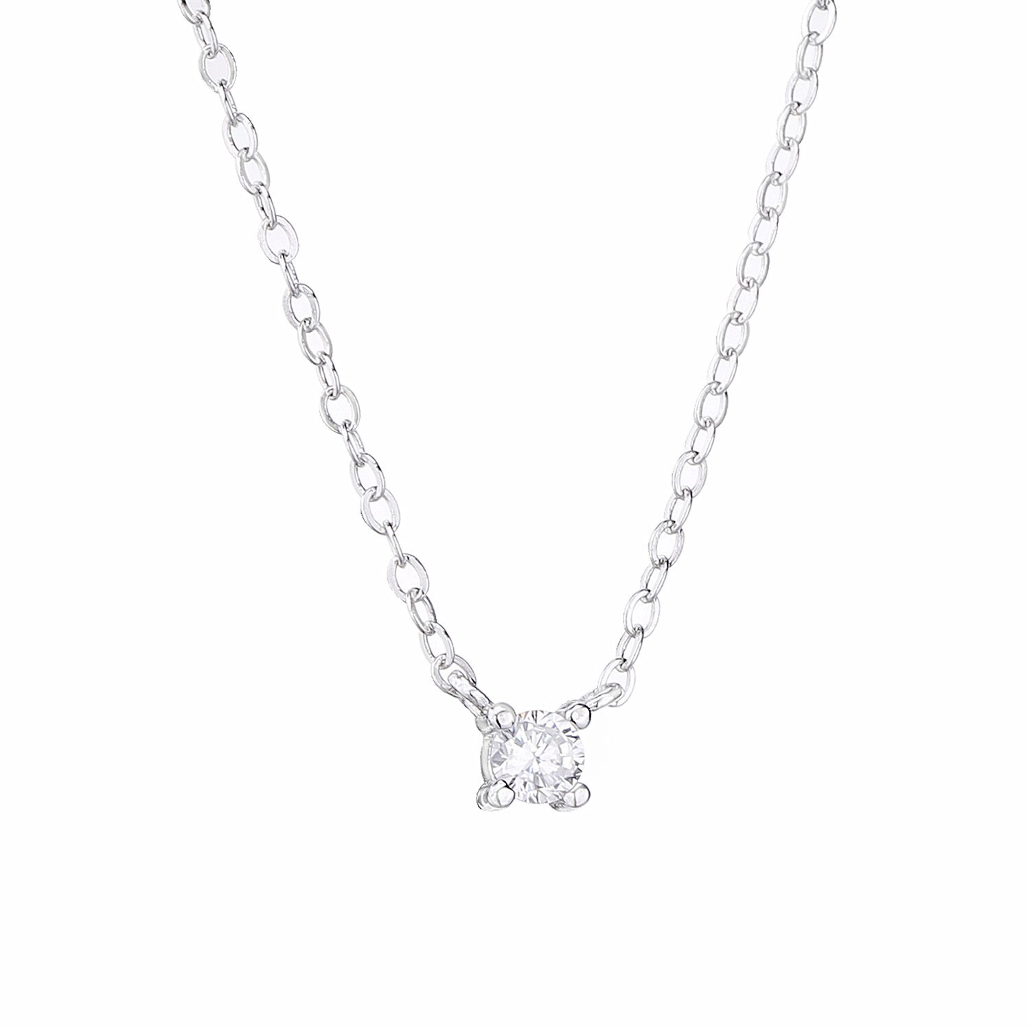 Moonmory 925 Sterling Silber Verriegelung Schlüsselbein Kurze Halskette Große Herz Lange Kette Halskette Für Frauen collares erkek kolye: Zircon Halskette