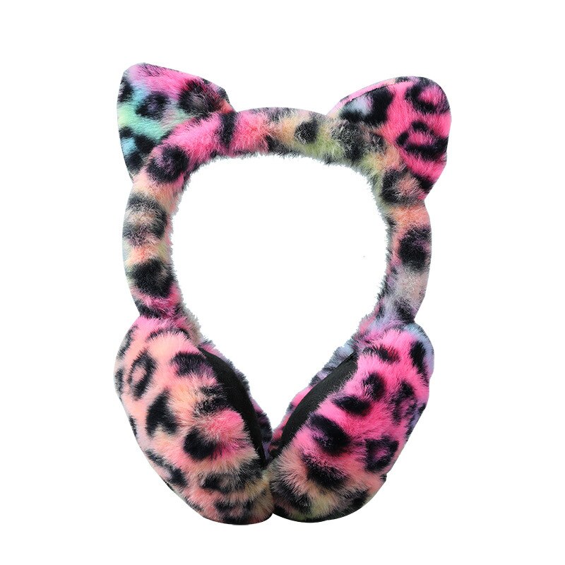 Oreillettes en peluche pour enfants et adultes, couvre-oreilles, léopard, chat, doux, , pour le ski, automne et hiver