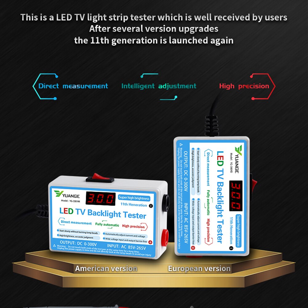 Portable Measurement Tool Multipurpose Detect Lamp Bead Output 0-300V LCD Digital Display LED TV Backlight Tester Lights Repair