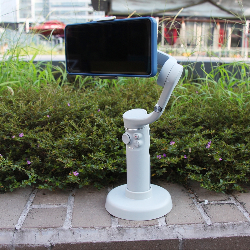 Dz75 handy gimbal desktop fixed support base stabilizer accessory compatible with mobile 5 om 5- white/grey