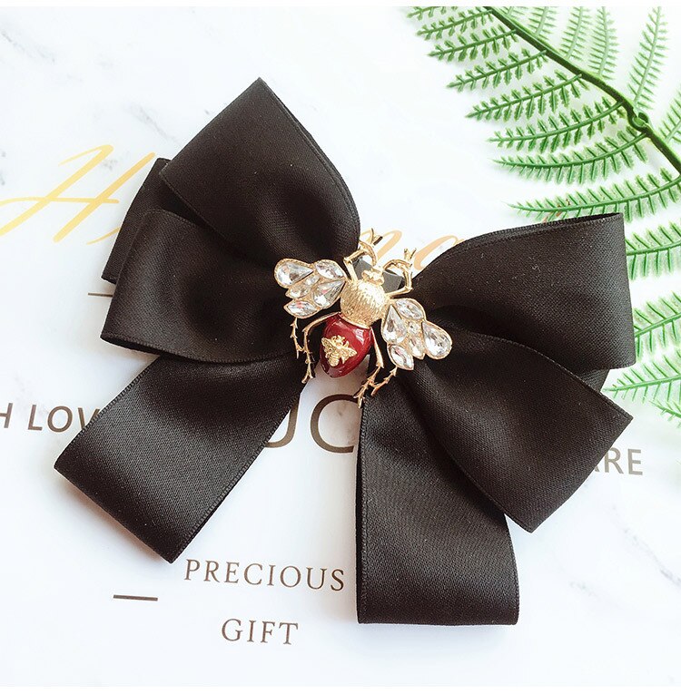 i-Remiel School Style Girl Ribbon Brooch Bow Tie Fabric Bee Student Uniform Clothing Stewardess Bank Tie Accessories