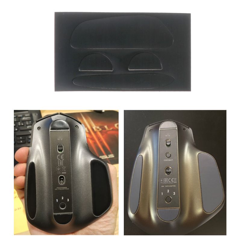 1 conjunto preto 0.6mm borda curva mouse pés patins para logitech mx mestre mouse c26