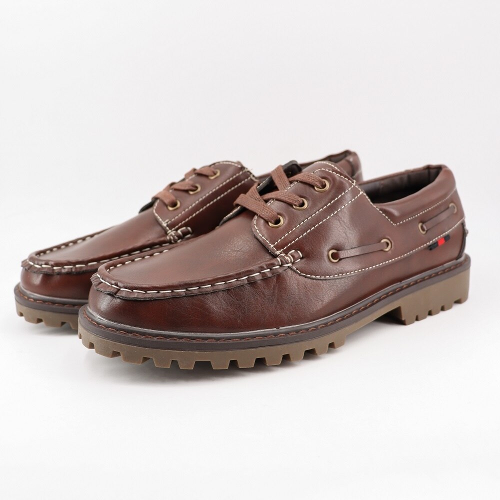 Hemera Studios nauticos hombre zapatos clasicos hombre PU mocasines cómodos casuales liso piel vegano con cordones multicor: Marrón / 45
