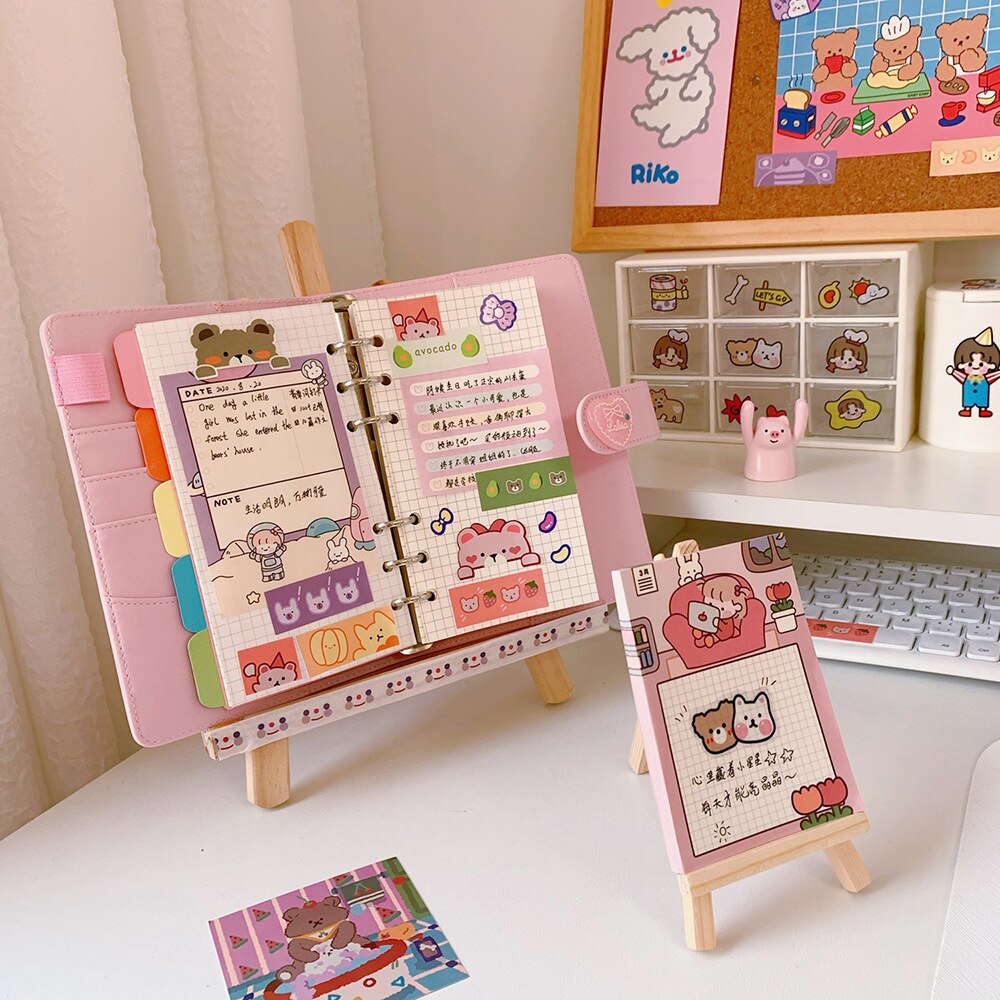 Houten universele desktop telefoon ipad houder schattige multifunctionele tablet pc standaard houder boek ezel houder benodigdheden