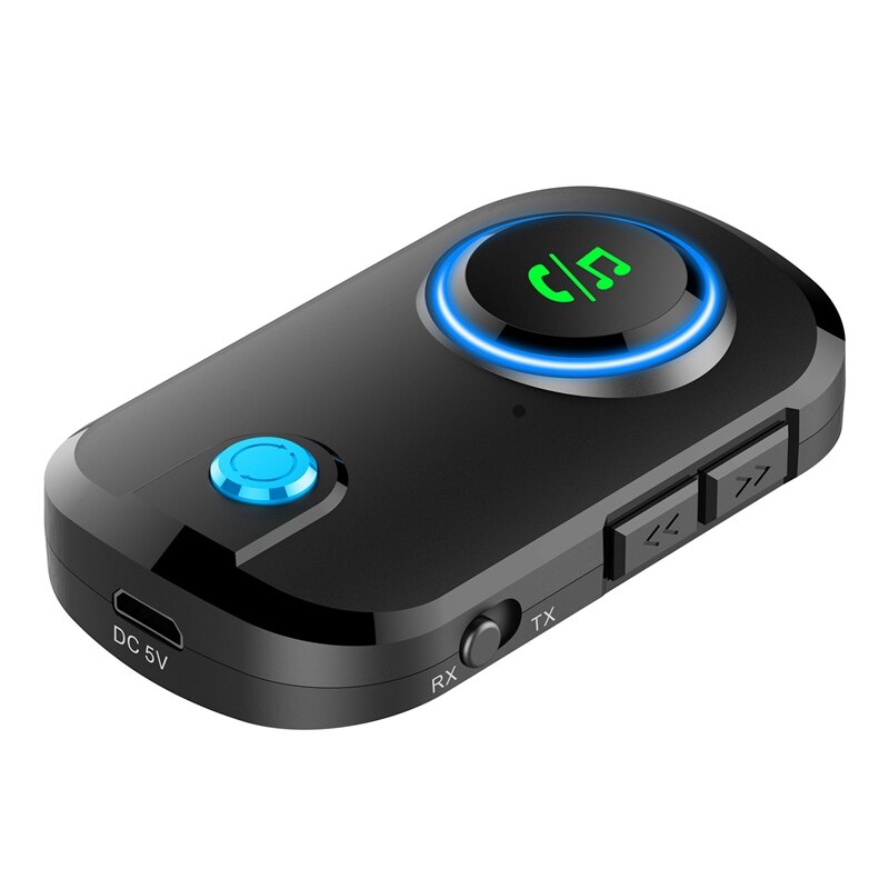 Bluetooth 5.0 o sender mottaker 3.5mm aux jack usb musikk trådløs adapter for bil pc tv hodetelefoner