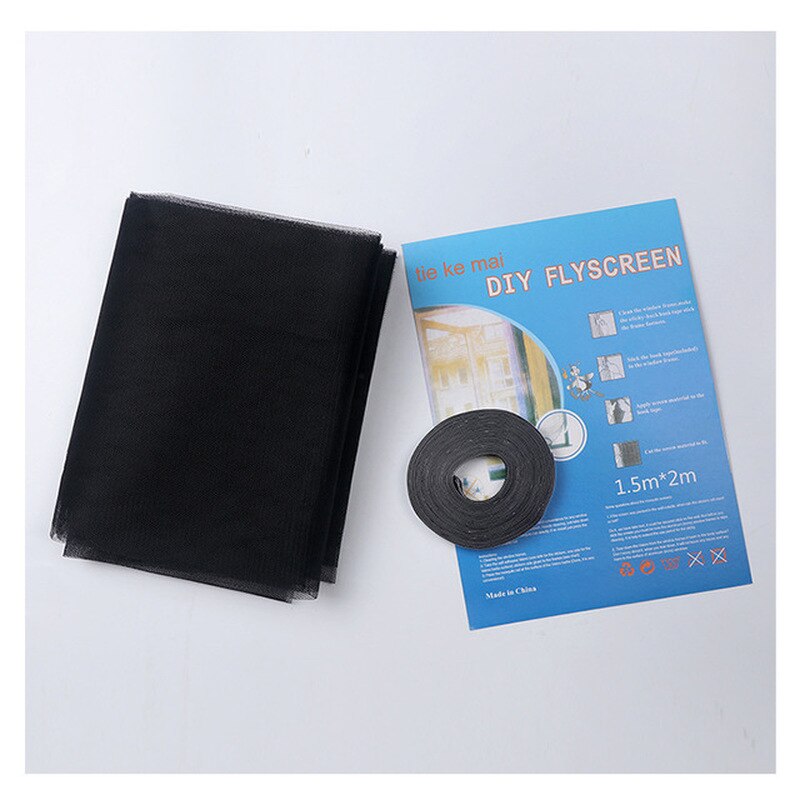 Indoor Insect Encryption Screen Mesh Self-adhesive Velcro DIY Screen Summer Mosquito and Insect Screen 150*200cm Curtain Mesh