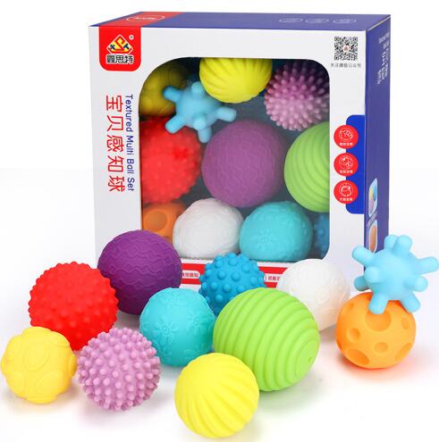 6/11pcs Rubber BPA Free Balls Multi-Texture Baby Sensing Ball Develop Tactile Senses Touch Hand Teether Training Soft Balls Toys: 11pcs set