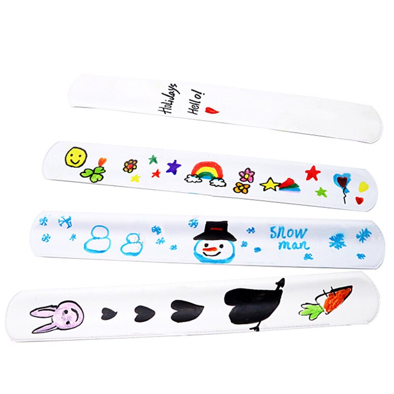 12 Pcs Diy Blank Slap Armbanden Slap Armbanden Duurzame Kinderen Polsband Slap Armbanden Kid Art Craft Kleuterschool