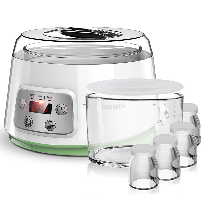 1,3 l automatische Joghurtmaschine, konstante Temperatur, GäSprosse, Reisweinmaschine, Natto-Maschine, Glasliner, 3-in-1-Joghurtbereiter: Gelb / EU