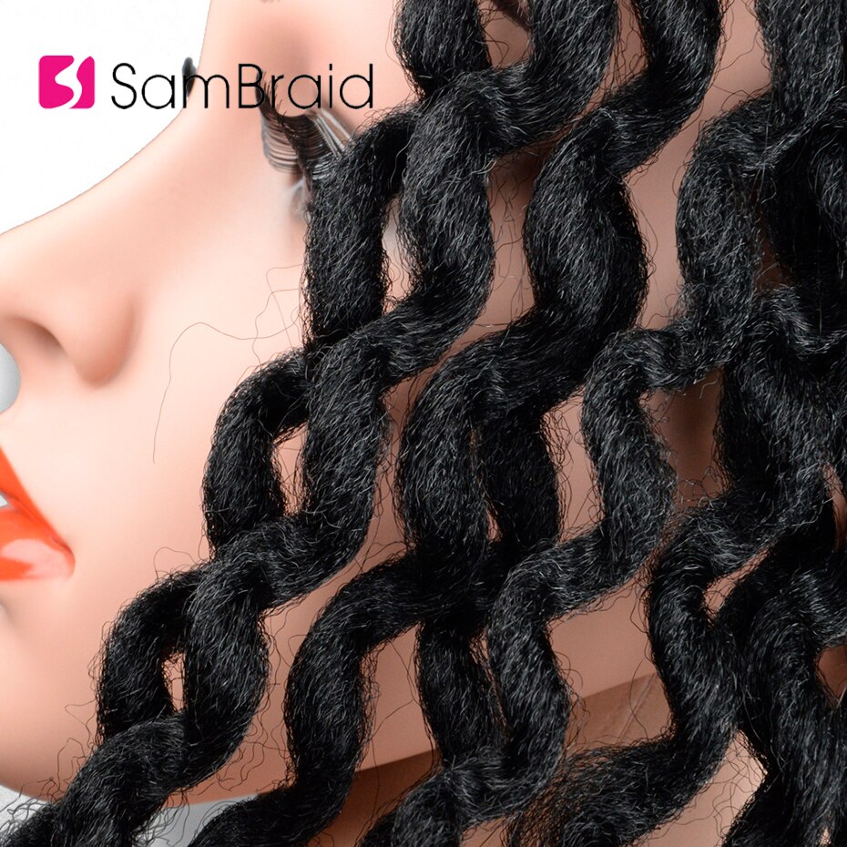 Sambraid faux curly locs krøllet hæklet hår hæklede fletninger 24 tommer fletning hår extensions syntetisk hår til kvinder