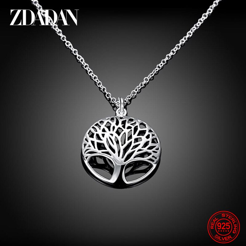 Zdadan 925 Sterling Zilveren Boom Van Het Leven Ketting Voor Vrouwen Mode Bruiloft Sieraden