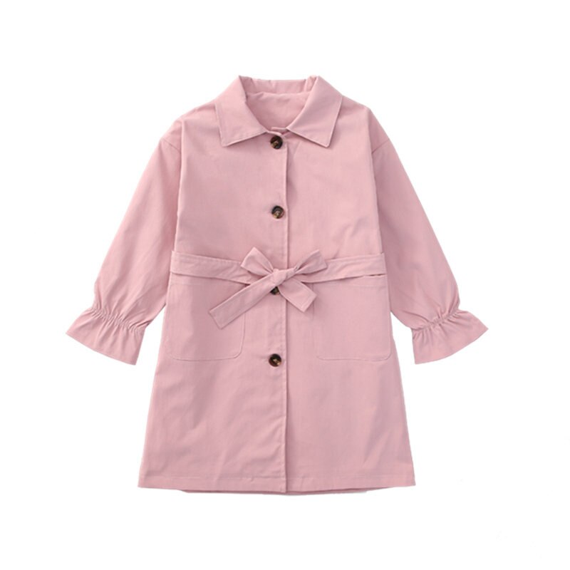Long Style Teenager Clothes Girl Kids Trench Coat Spring Autumn Windbreaker Jacket for Girls Age 4 5 6 7 8 9 10 11 12 13 14 Year