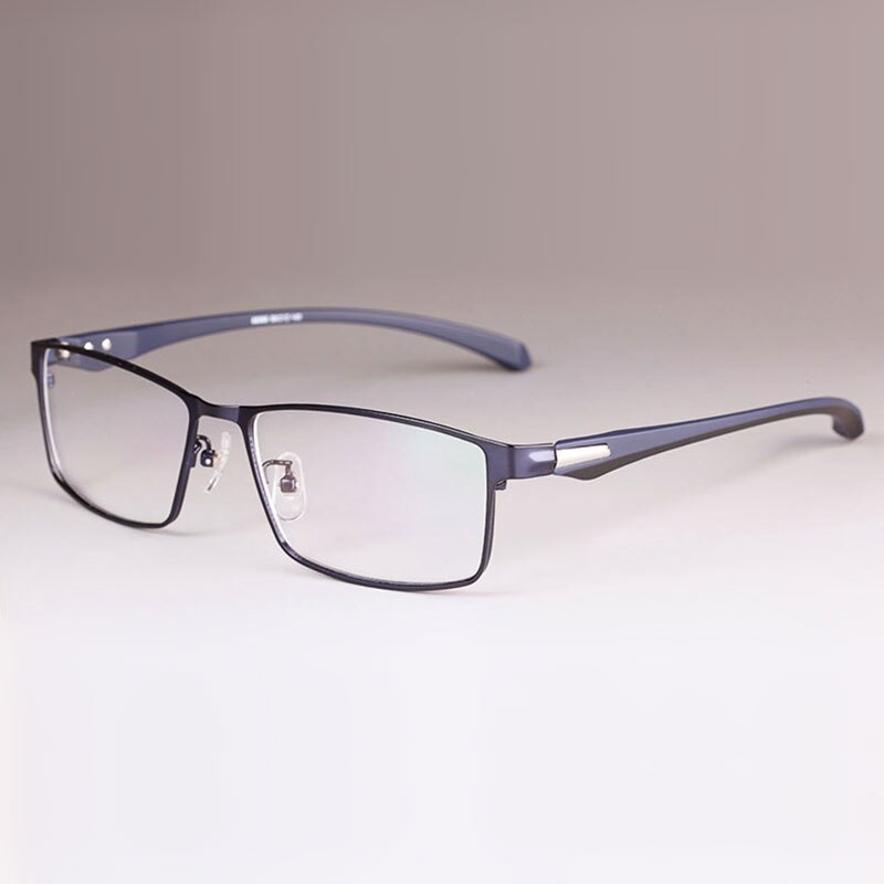 Montura de aleación para gafas para hombre, lentes flexibles, piernas, Material de aleación de galvanoplastia IP, borde completo y medio borde: BlueFullRim