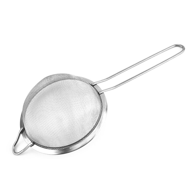 Kjøkken matlagingsverktøy 304 rustfritt stål kjøkken mel sil håndholdt skjerm netting sil mel sil olje sil dørslag 1