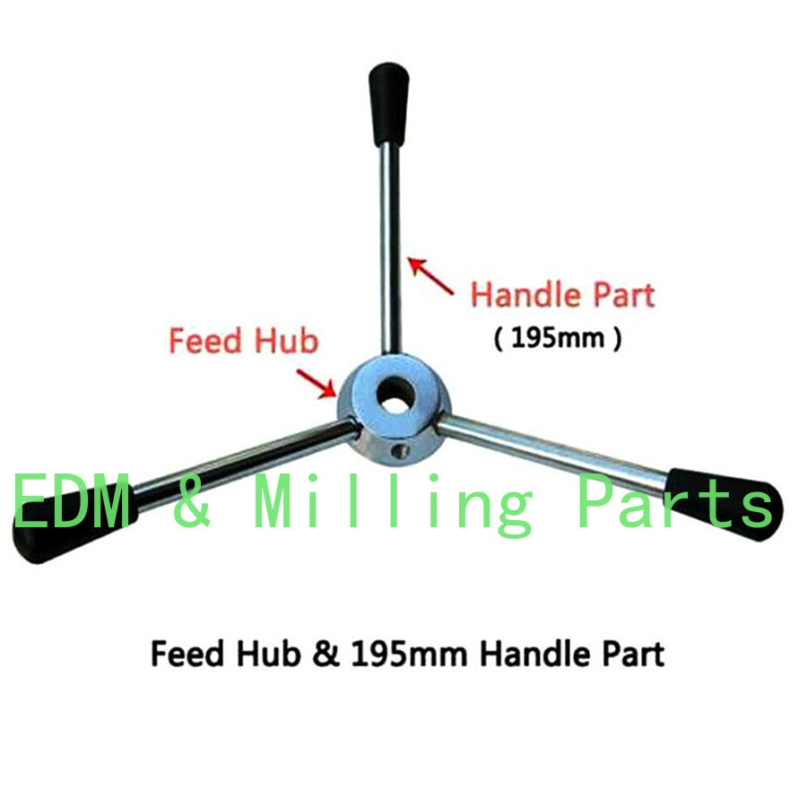 1Set Drill Press Milling Machines Parts - Feed Hub Wheel &amp; 3*195mm Handle For Z512-2 Z516 Z512B Z516B Z4116 Z4120 Z4120 Z4125
