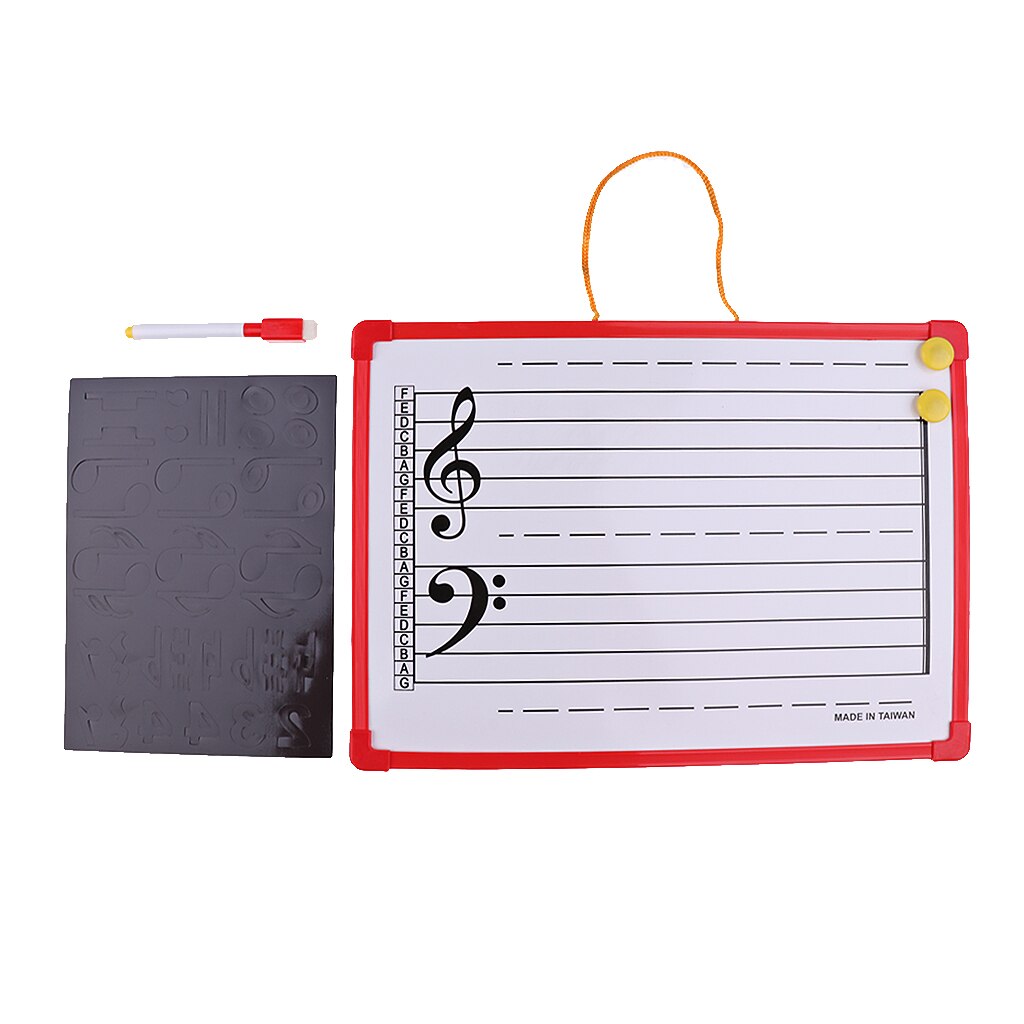 Music Notation Whiteboard DIY Erase Board with Music Staff Magnet Educational Tool 35x25cm