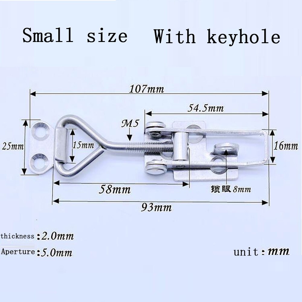 304 stainless steel latch lock, toggle door latch, toggle door clip adjustable cabinet box handle door lock, buckle for sliding: 10pcs-S