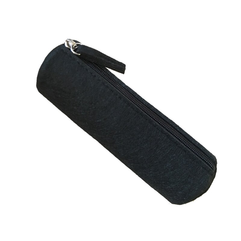 Felt Pencil Bag Fabric Pencil Case Pencil Box School Office Supplies Stationery Pouch Purse Storage Cute Makeup Bags Pencil Box: Black