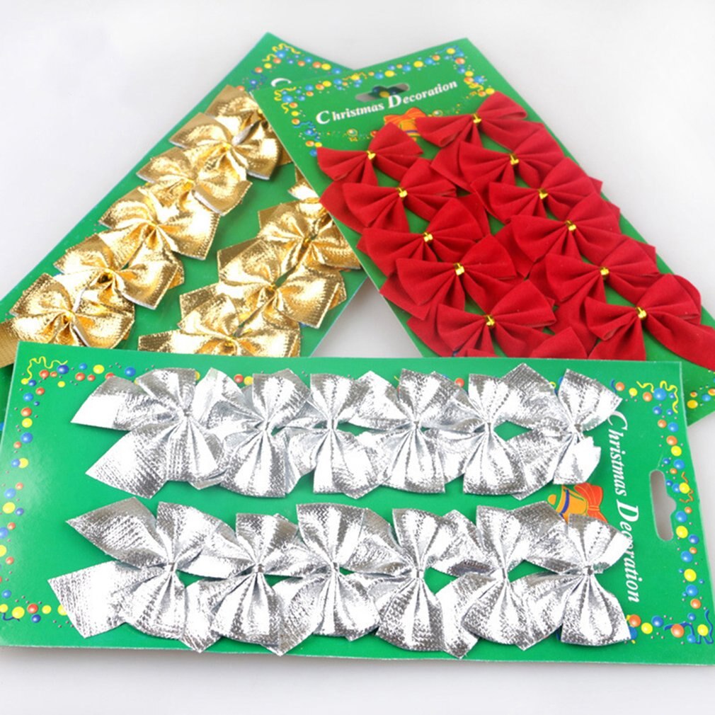 Stor 12 st/lot julgran guld silver röda färger jul hem fest dekoration års rosett xmas rosetter