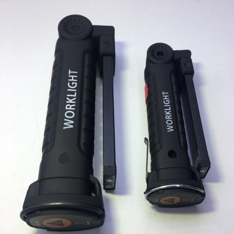 USB Rechargeable With Built-in Battery Set Multi Function Folding Work Light COB LED Camping Torch Flashlight